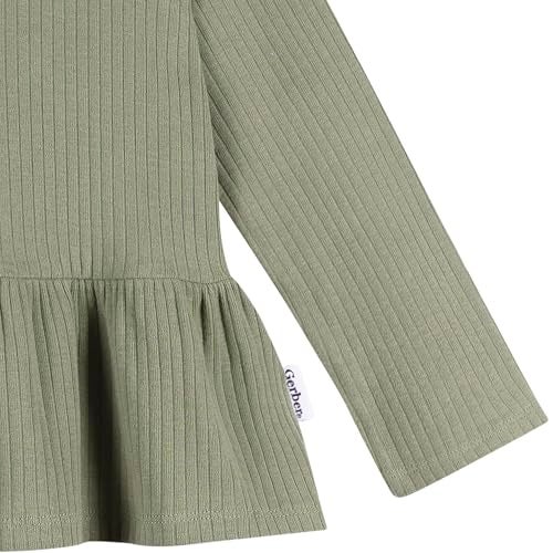 Gerber Baby Girls 3Pack Long Sleeve Shirts Green Pink Coral 18 Months - Image 3