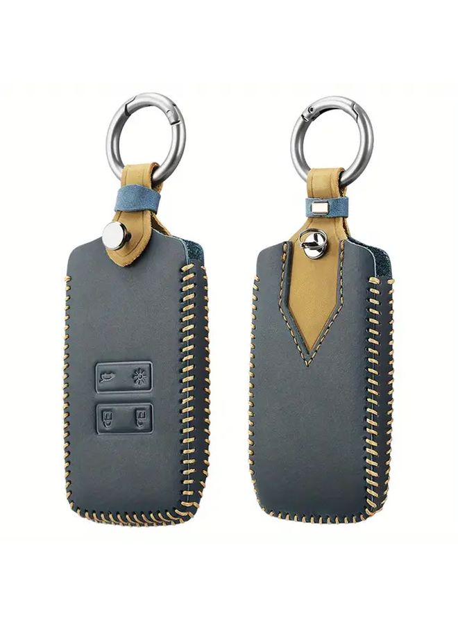 Premium Brown PU Leather Key Cover Holder For Renault Captur Clio Megane Arkana Kadjar Zoe Espace 5 Smart Keys Durable Stitched Design With Protective Scratch Resistant Car Key Protection - Image 1