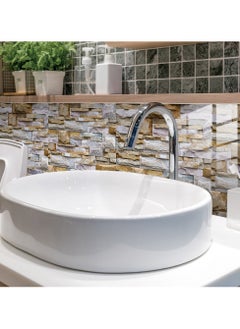RATSAW 3D Wall Panels Peel and Stick Wallpaper 8PCS 30 x 15cm Wall Tiles Self Adhesive Waterproof Wall Sticker Brick Wallpaper Decorative Tiles Stickers for Kitchen Bathroom Wall Decor  - Image 3