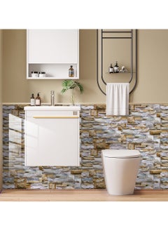 RATSAW 3D Wall Panels Peel and Stick Wallpaper 8PCS 30 x 15cm Wall Tiles Self Adhesive Waterproof Wall Sticker Brick Wallpaper Decorative Tiles Stickers for Kitchen Bathroom Wall Decor  - Image 5