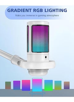 XiuWoo USB Microphone for PC Computer Gaming Mic for PS4/ PS5/ Mac Condenser Mic with Quick Mute RGB Light Pop Filter Shock Mount Gain knob & Monitoring Jack for Recording Streaming Podcasting YouTube  - Image 2
