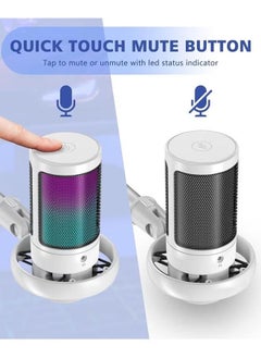 XiuWoo USB Microphone for PC Computer Gaming Mic for PS4/ PS5/ Mac Condenser Mic with Quick Mute RGB Light Pop Filter Shock Mount Gain knob & Monitoring Jack for Recording Streaming Podcasting YouTube  - Image 3