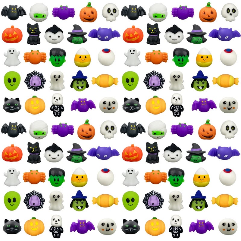 Anditoy 100 PCS Halloween Mochi Squishy Toys Squishies for Kids Girls Boys Halloween Party Favors Halloween Treat Bags Gifts - Image 2