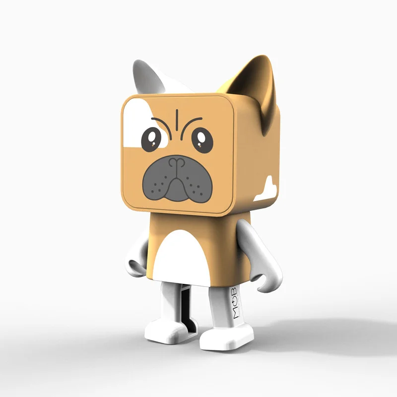 MOB Wireless portable speaker shaped like a bulldog animal with Bluetooth connectivity, compact design, and high-quality sound for music on the go
