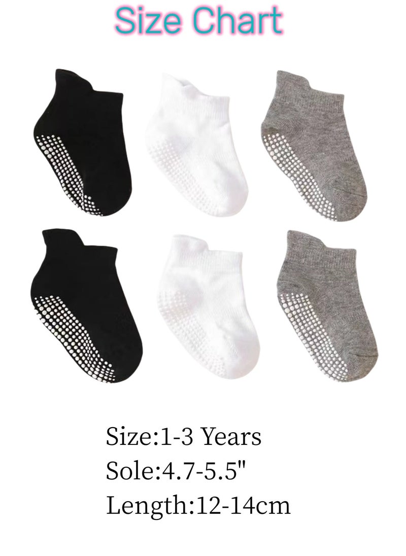 Bebiland 12 زوج من جوارب الأطفال جوارب للأطفال غير قابلة للانزلاق مع كعب غير منزلق للأطفال من 1-3 سنوات، الحجم م - Image 2