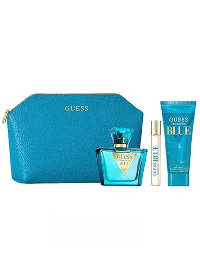 GUESS عطر سيدكتيف بلو للنساء 75 مل مجموعة (قد يختلف محتوى مجموعة الهدايا) - Image 2