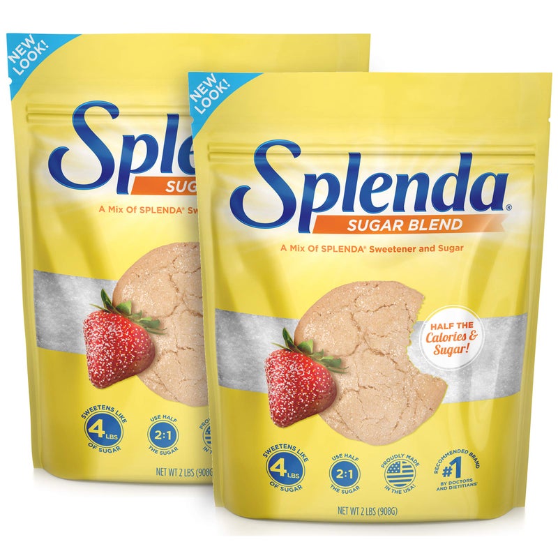 SPLENDA Low Calorie Sweetener for Baking Resealable Bag Sugar Blend 32 Ounce Pack of 2