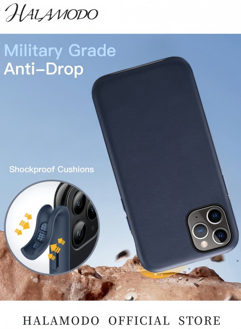 هالامودو حافظة حماية جلدية لهاتف iPhone 12 Pro، حافظة هاتف عسكرية مقاومة للسقوط ومضادة للخدش وممتصة للصدمات، غطاء هاتف رفيع - Image 3