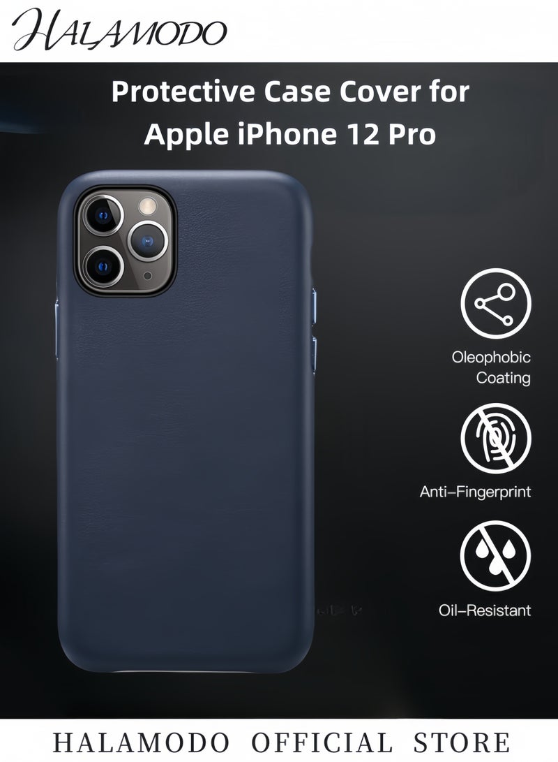 هالامودو حافظة حماية جلدية لهاتف iPhone 12 Pro، حافظة هاتف عسكرية مقاومة للسقوط ومضادة للخدش وممتصة للصدمات، غطاء هاتف رفيع - Image 4
