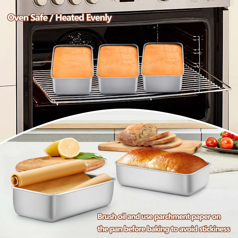 LIANYU Loaf Pans 9x5 Inch, 8 Pack Bread Pans for Baking, Stainless Steel Baking Pans, Loaf Tins for Homemade Bread Brownies and Pound Cakes, Dishwasher Safe - Image 3