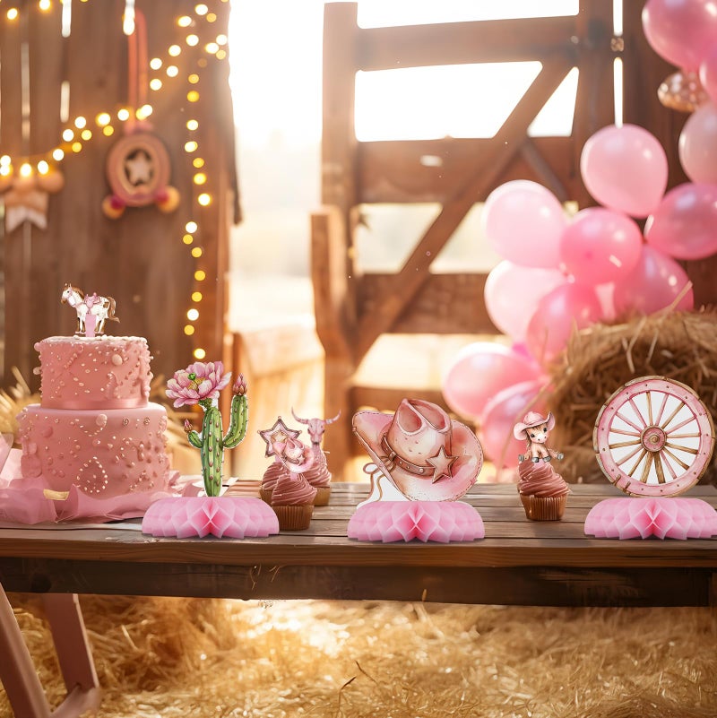BonBeeDesign 12 Pack Cowgirl Table Decorations - Cowgirl Party Decorations for Kids' Birthday and Themed Events - Cowgirl Table Toppers - Image 5