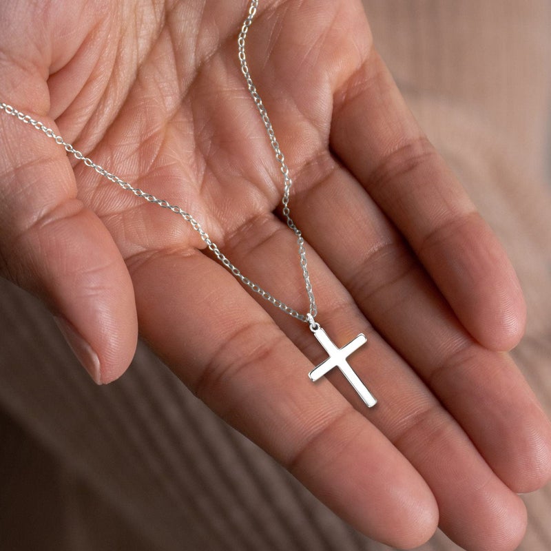 Moodear Silver Cross Necklace - Dainty 925 Sterling Silver Cross Pendant Simple Cute Necklaces for Women Jewelry Gift - Image 3