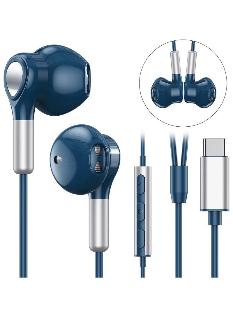 Bukela USB C Headphones for Galaxy S24 S23 Ultra S22 S21 FE S20 A54 A53 USB C Earphones with Mic Volume Control Wired Earbuds USB Type C Headphones for iPhone 16 15 Pro Max Plus iPad Pro Pixel 8 7 6a - Image 2