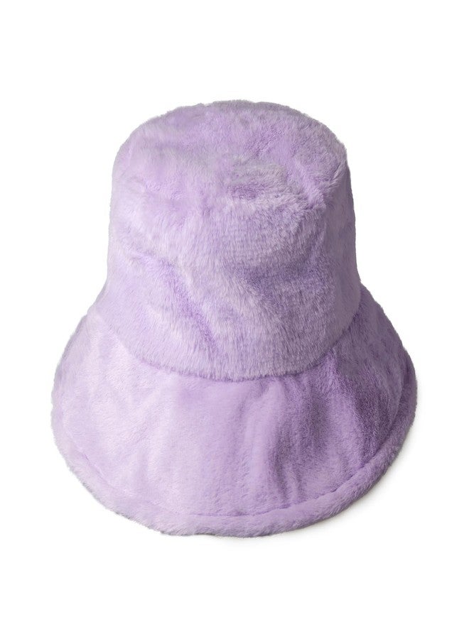 CHOK.LIDS Everyday Winter Fur Bucket Hat Unisex Trendy Soft Fluffy Warm Lightweight Fleece Fisherman Cap for Women Men, Lavender, One size - Image 2