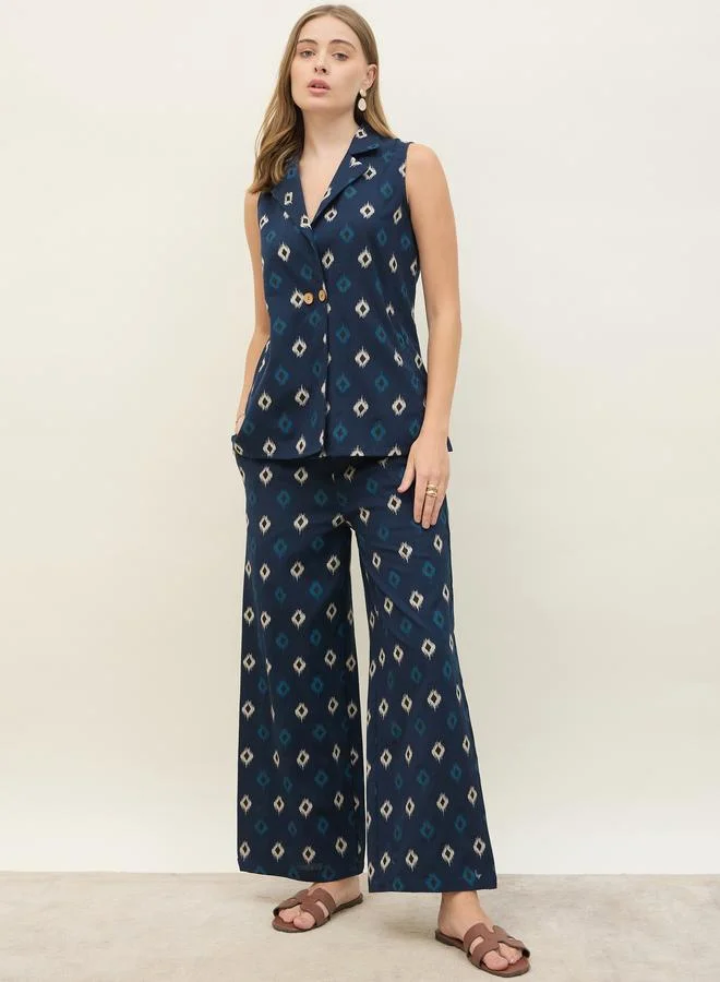 ستايلي Styli Oversized Printed Vest and Straight Fit Pants Co-Ords