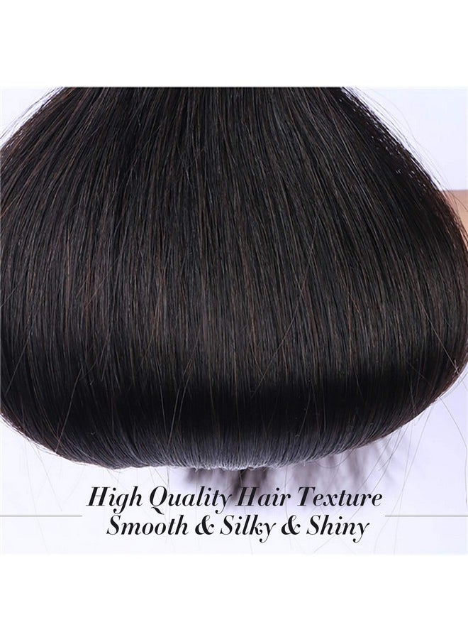 Rebasar - Human Hair Bundles Brazilian Straight Human Hair 3 Bundles 14 14 14 Inch Weave Hair Human Bundles For American Black Women Remy Weft Hair Extensions Natural Black Bundles Human Hair Straight - Image 1