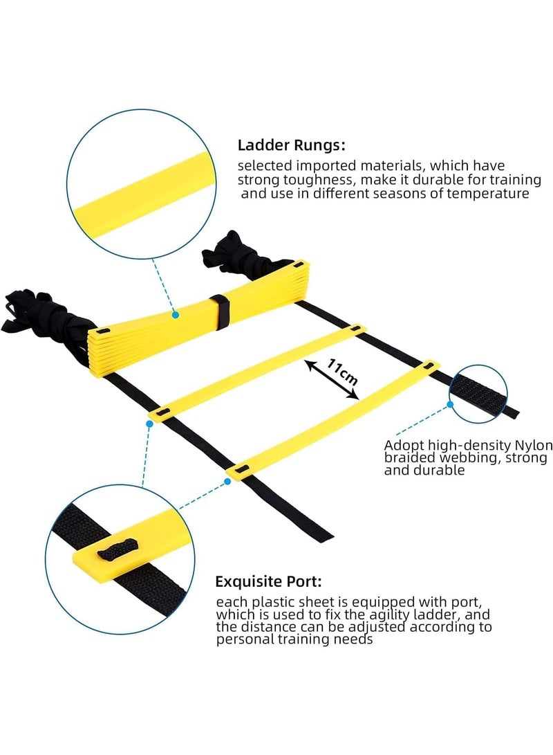 سبورت كيو سلم سرعة لتمارين رياضية من سبورت كيو®️ بـ12 تدريب بطول 6 متر مع شنطة حمل لكرة قدم وتمارين السرعة وممارسة الكرة واللياقة البدنية - Image 3