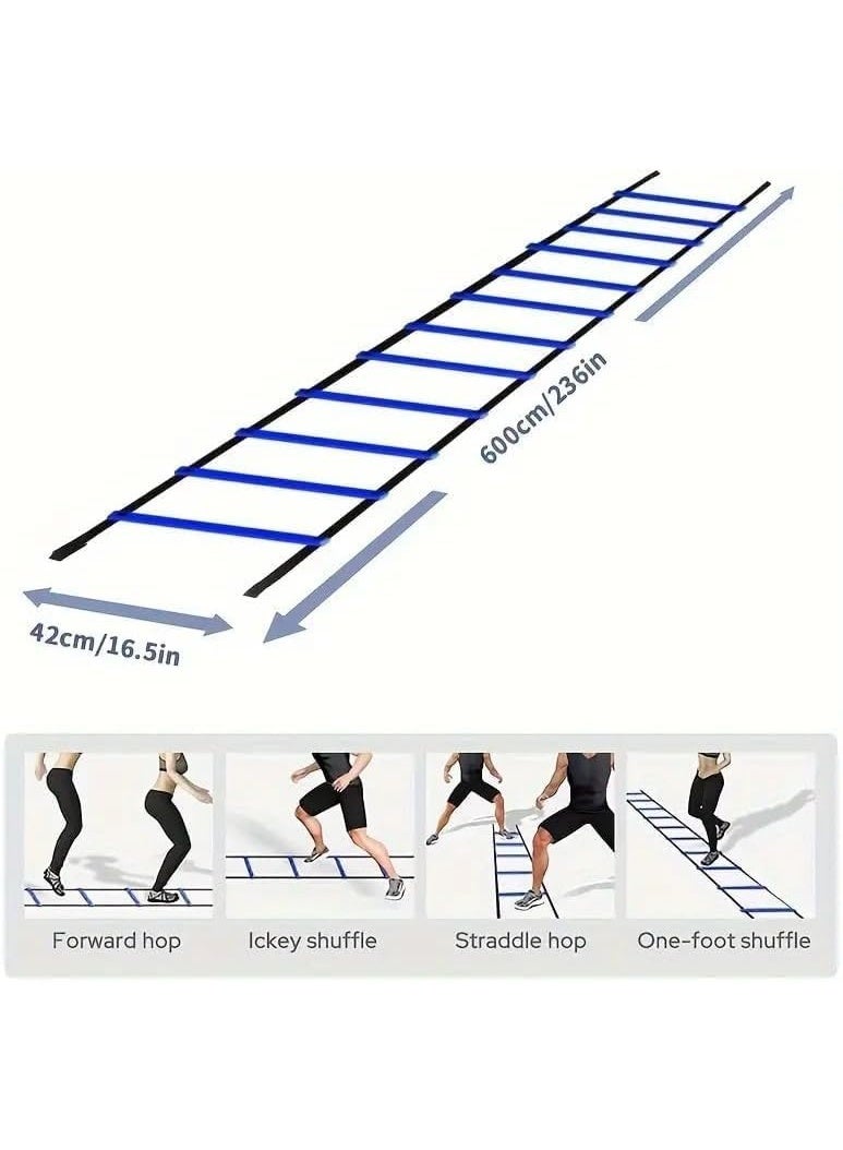 سبورت كيو سلم سرعة لتمارين رياضية من سبورت كيو®️ بـ12 تدريب بطول 6 متر مع شنطة حمل لكرة قدم وتمارين السرعة وممارسة الكرة واللياقة البدنية - Image 5