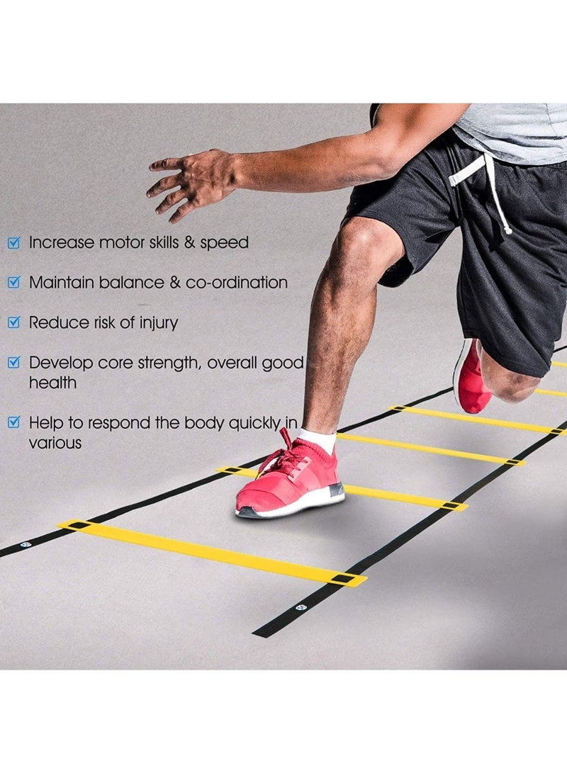 سبورت كيو سلم سرعة لتمارين رياضية من سبورت كيو®️ بـ12 تدريب بطول 6 متر مع شنطة حمل لكرة قدم وتمارين السرعة وممارسة الكرة واللياقة البدنية - Image 2