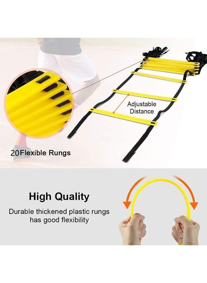 سبورت كيو سلم سرعة لتمارين رياضية من سبورت كيو®️ بـ12 تدريب بطول 6 متر مع شنطة حمل لكرة قدم وتمارين السرعة وممارسة الكرة واللياقة البدنية - Image 4