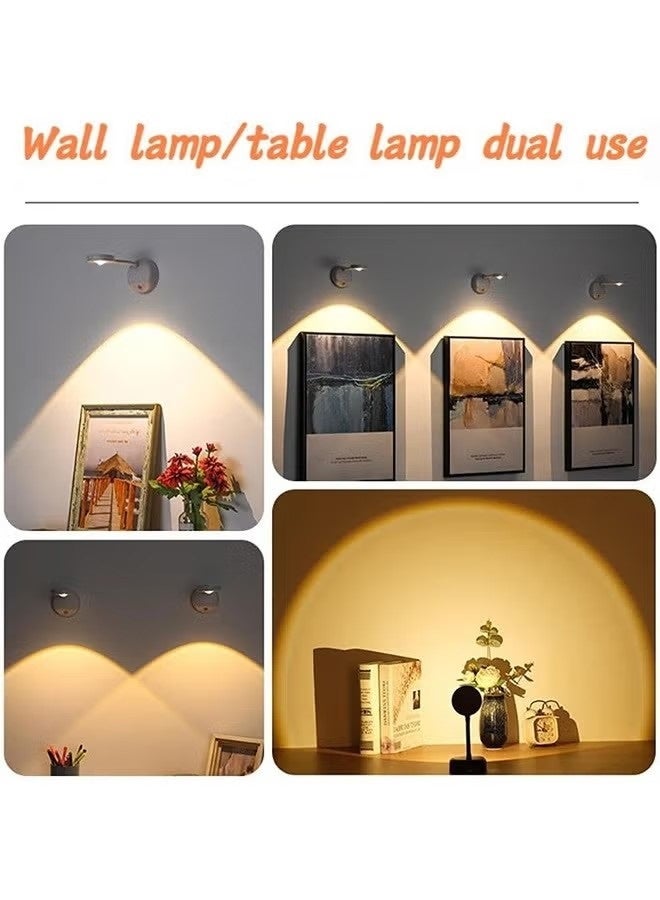 NIBEMINENT Rechargeable LED Wall Light with 360° Rotation - Battery Powered Stick-On Picture Lighting for Art Displays, Bedrooms & Hallways (No Wiring Needed) | Wall Lighting, Wall Lamp with Remote Control (Black) - Image 4