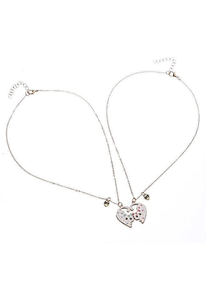 Children's BFF Necklace Set with Cute Cartoon Cat Pendants - Image 1
