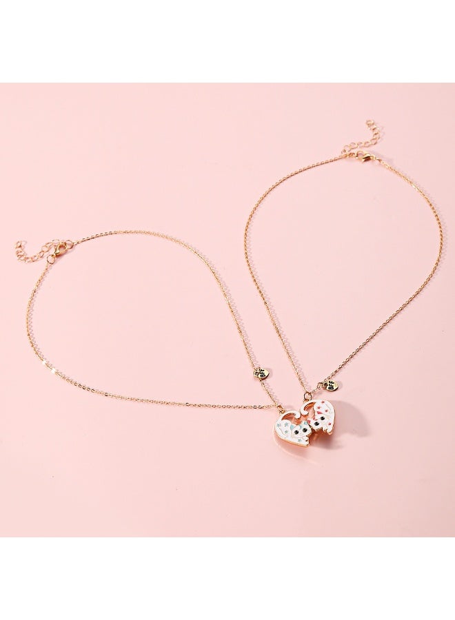 Children's BFF Necklace Set with Cute Cartoon Cat Pendants - Image 4