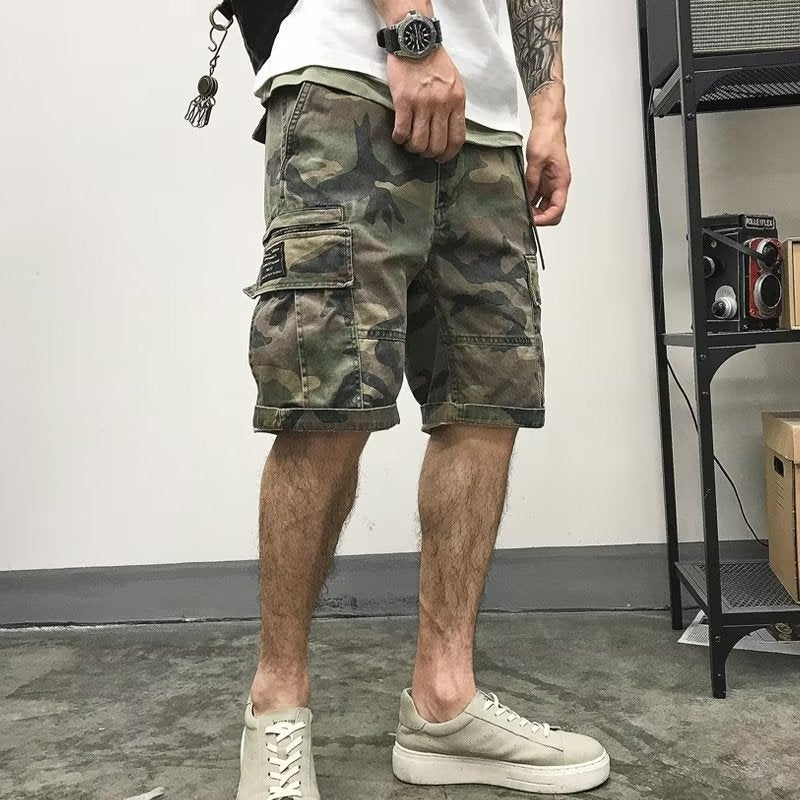 Stylish Summer Camo Shorts Mens Cargo Plus Size Military Color Card (Belt)