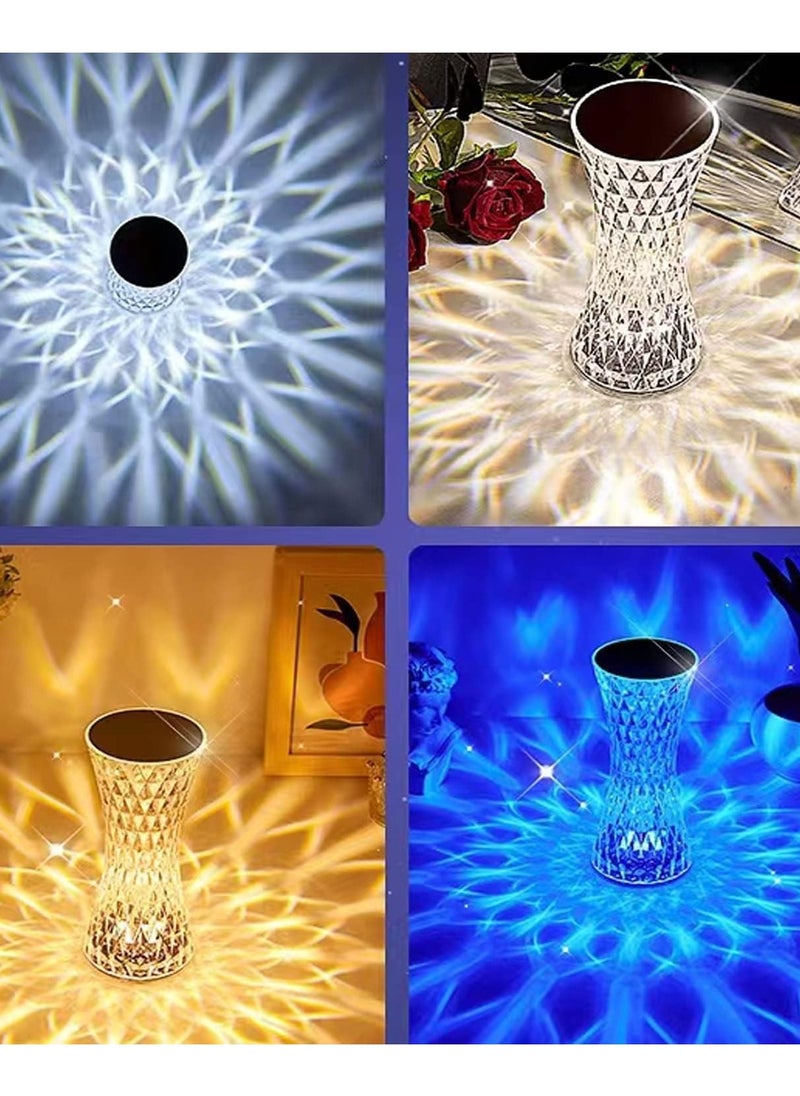 Crystal Table Lamp, 16 RGB Color Changing Crystal Light with 6 Level Brightness Adjustment