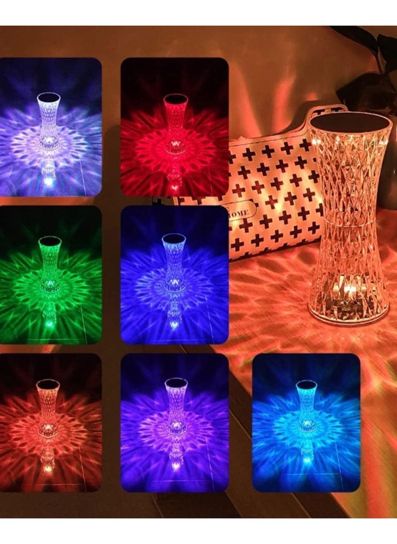 Crystal Table Lamp, 16 RGB Color Changing Crystal Light with 6 Level Brightness Adjustment