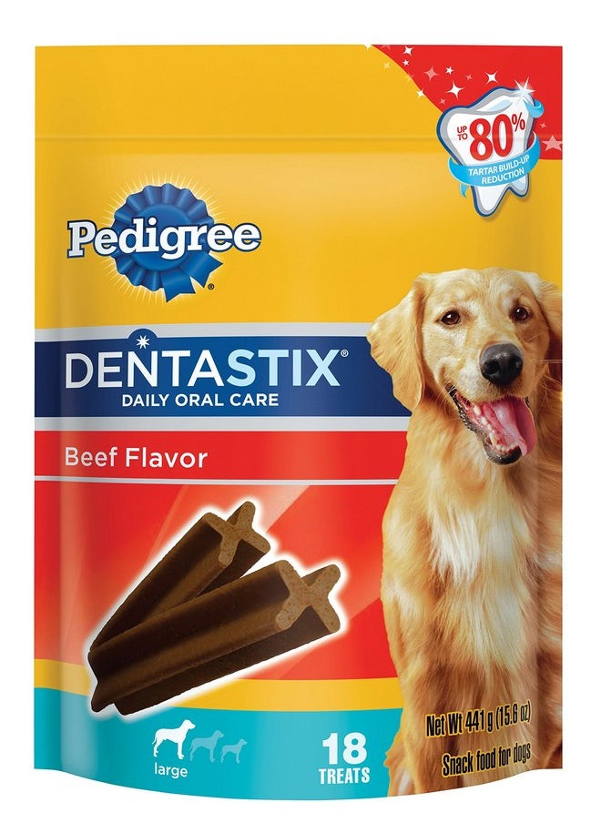 Pedigree Pedigree Dentastix Beef Flavor Large Treats For Dogs - 15.6 Oz. 18 Count  - Image 1