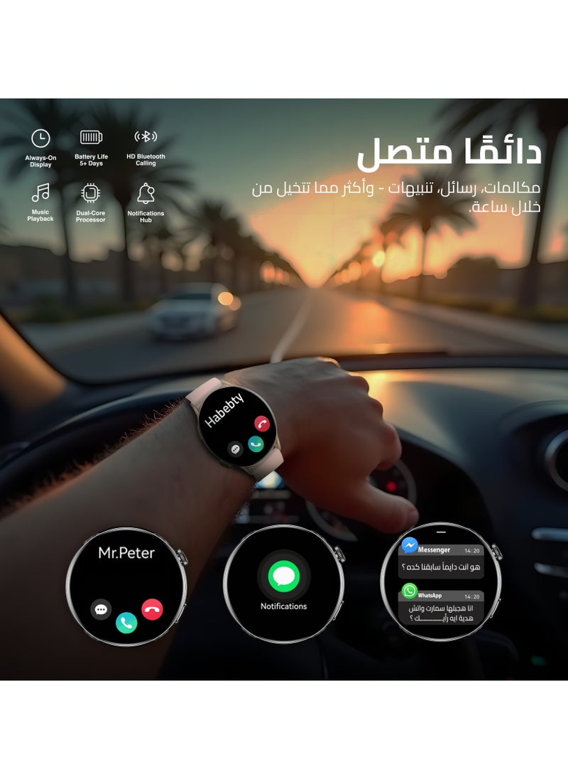 سمارت واتش X أوربيت – شاشة AMOLED بحجم 1.6 إنش – تتبع نبض القلب والنوم والأكسجين – مكالمات بلوتوث – مساعد ذكي – أكثر من 100 شكل للساعة – مقاومة للمياه IP68 – متوافقة مع Android و iOS