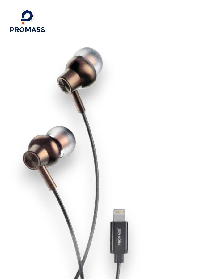 PROMASS Wired earphones with Lightning connector, built-in microphone, and volume control, compatible with iPhone 14/13/12/SE/11/XR/XS/X/8/7 and all HP iOS devices, - Image 1