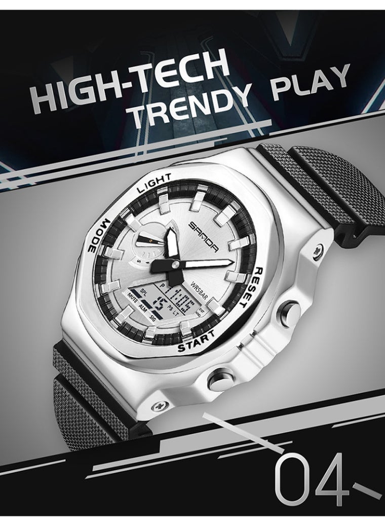 SANDA electronic watch multifunctional men's watch waterproof student electronic watch 50m waterproof - Image 3