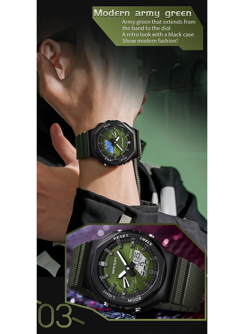 SANDA electronic watch multifunctional men's watch waterproof student electronic watch 50m waterproof - Image 2