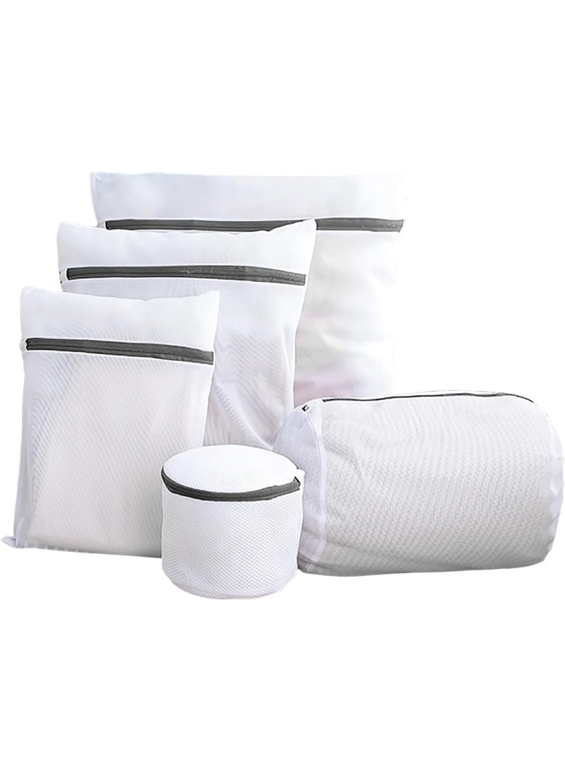 5PCS Mesh Laundry Bags, Reusable Washing Machine Bag Washing Bags for Laundry, Zipper Delicates Wash Bag for Lingerie, Bras, Socks, Trousers, T-shirt (5 PCS)