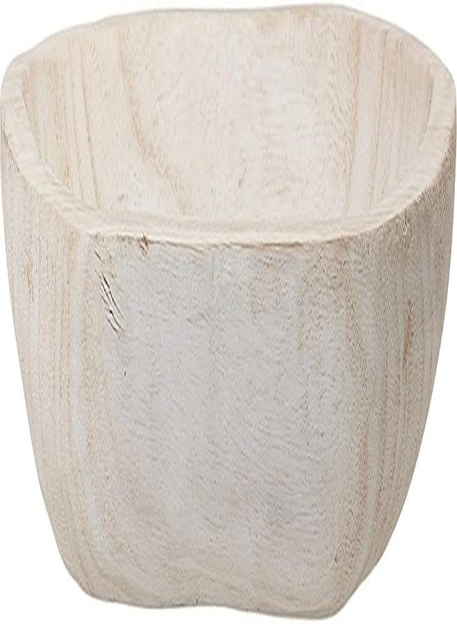 BOLTCORRSE Large Whitewashed Decorative Wood Bowl - Hand Carved Paulownia Tray for Coffee Table Centerpiece & Entryway Catchall - Organic Modern Farmhouse Decor - Image 1