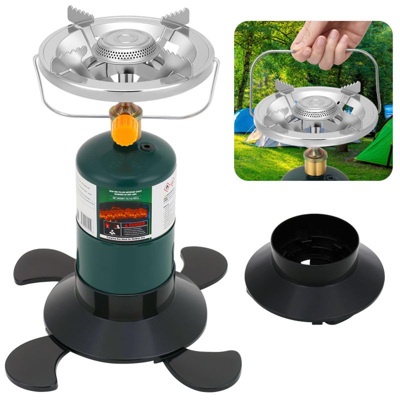 LOFUKI Camping Stove Propane, Portable Backpacking Cooker with Single Burner, Adjustable Flame, Foldable Base, Camp Stove Kit for Outdoor Cooking, Hiking, Emergency Essential (Fuel not Included) - Image 1