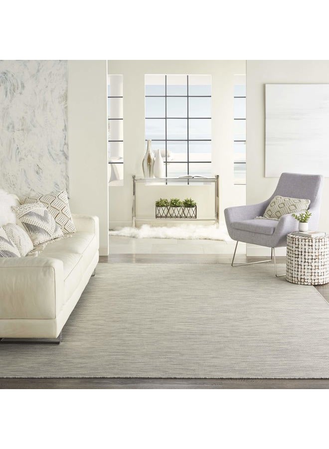 Nourison Positano Indoor-Outdoor Light Grey 5' x 7' Area Rug, Easy Cleaning, Non Shedding, Bed Room, Living Room, Dining Room, Backyard, Deck, Patio (5x7) - Image 1