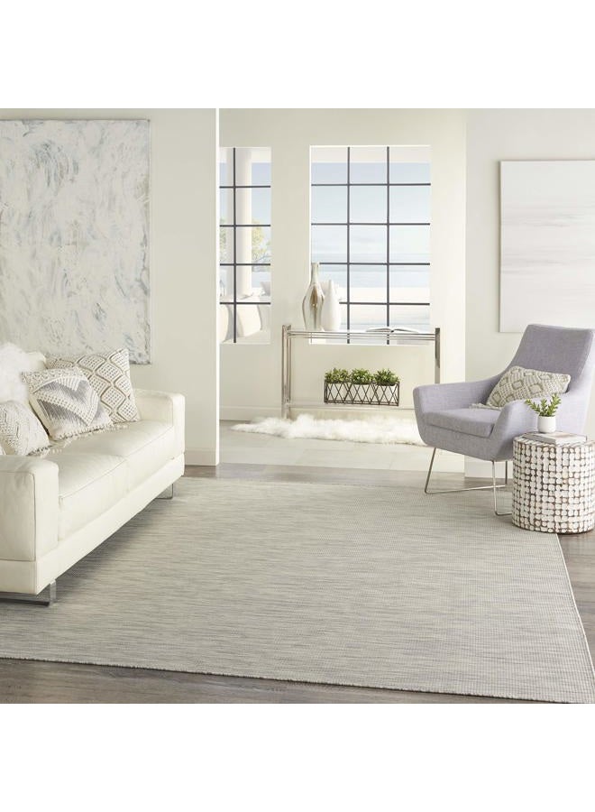 Nourison Positano Indoor-Outdoor Light Grey 5' x 7' Area Rug, Easy Cleaning, Non Shedding, Bed Room, Living Room, Dining Room, Backyard, Deck, Patio (5x7) - Image 3