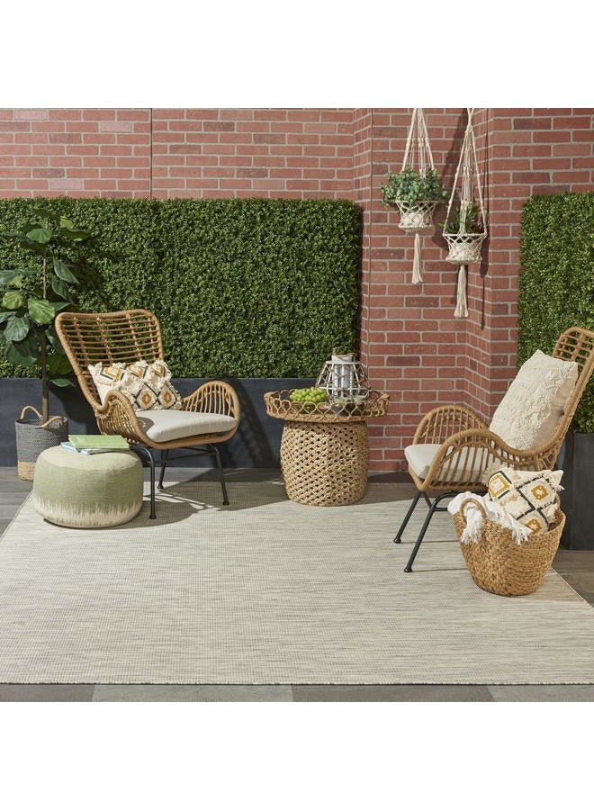 Nourison Positano Indoor-Outdoor Light Grey 5' x 7' Area Rug, Easy Cleaning, Non Shedding, Bed Room, Living Room, Dining Room, Backyard, Deck, Patio (5x7) - Image 4