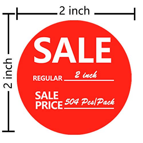 Top label Regular Price Stickers,2 Inch Sale Price Sticker,Red Yellow Price Stickers for Retail Store,504 Pcs/Pack - Image 2