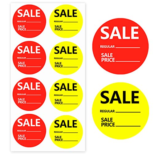 Top label Regular Price Stickers,2 Inch Sale Price Sticker,Red Yellow Price Stickers for Retail Store,504 Pcs/Pack - Image 1