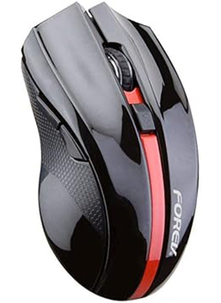 FV-W9 2.4GHz Wireless Mouse 6 Buttons Ergonomic Mice for PC (Red)