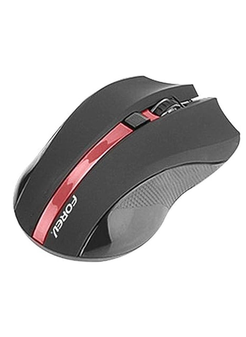 FV-W9 2.4GHz Wireless Mouse 6 Buttons Ergonomic Mice for PC (Red)