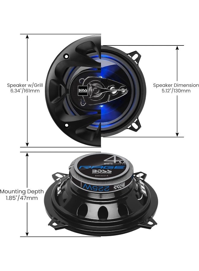 BOSS AUDIO SYSTEMS BOSS Audio Systems BE524 5.25 Inch Car Speakers - 225 Watts of Power Per Pair, 112.5 Watts Each, Full Range, 4 Way, Sold in Pairs  - Image 4