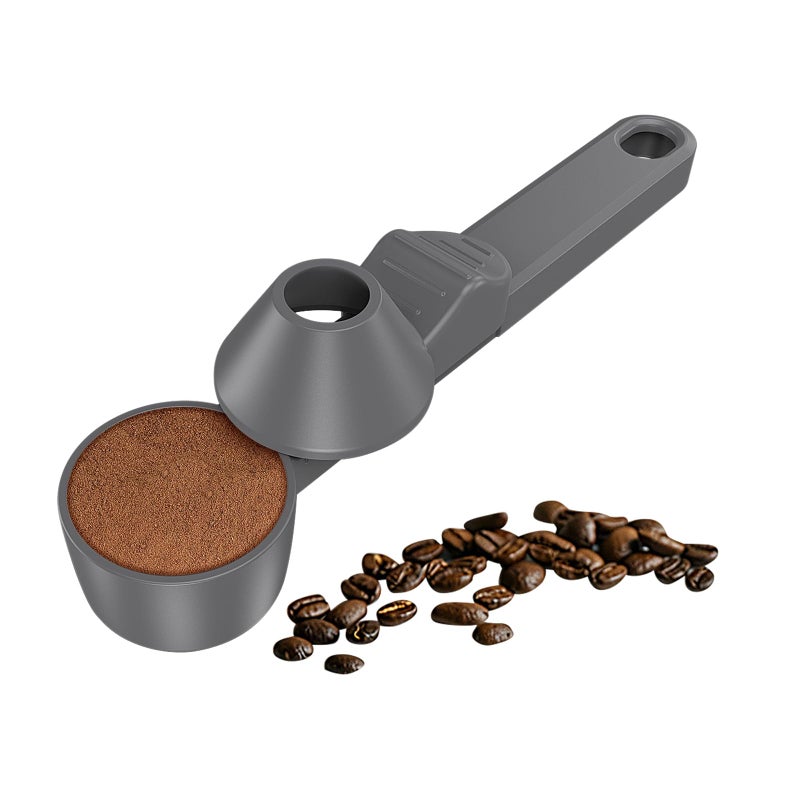 Lov Sprout Coffee Scoop & Funnel for Reusable K Cup Refillable Coffee Pods, Coffee Measuring Spoon 2 Tablespoon Capacity, Scoop with Funnel for Ground Coffee, Protein Powder, Tea (Grey, 1 Pack) - Image 1