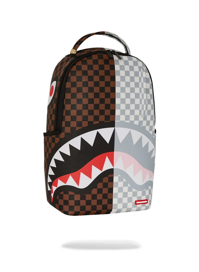SPRAYGROUND SPLIT BROWN AND CREAM CHECK DLXV BACKPACK