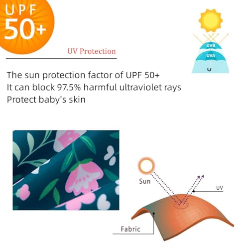UMELOK Girls Rash Guard Long Sleeve One Piece Swimsuits with UPF 50+ Sun Protection Zipper Bathing Suits Flower,5T - Image 3