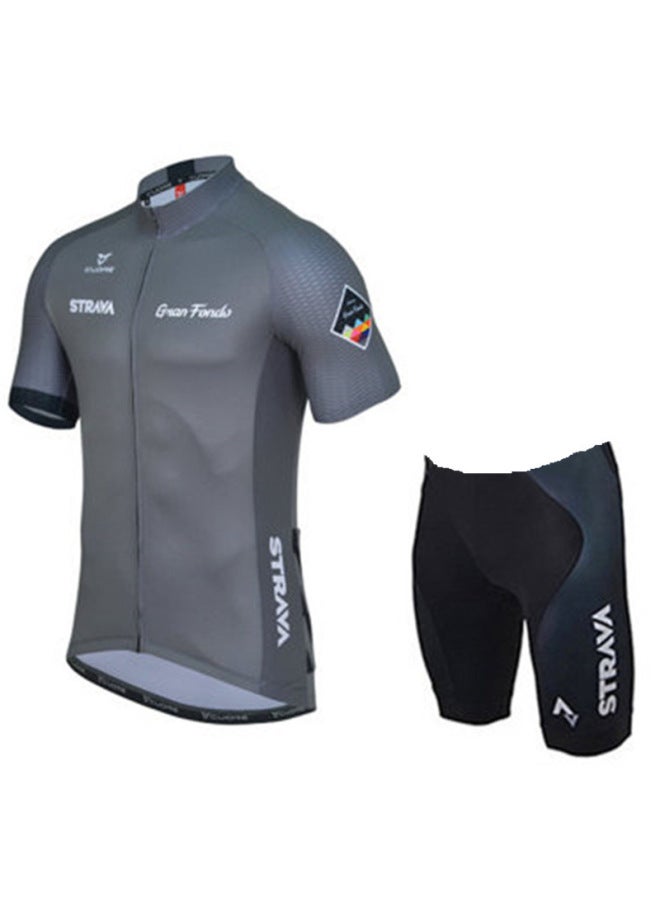 Strav Tour De France Suit Summer Short-sleeved Bicycle Clothes Men's Road Cycling Shorts Suit